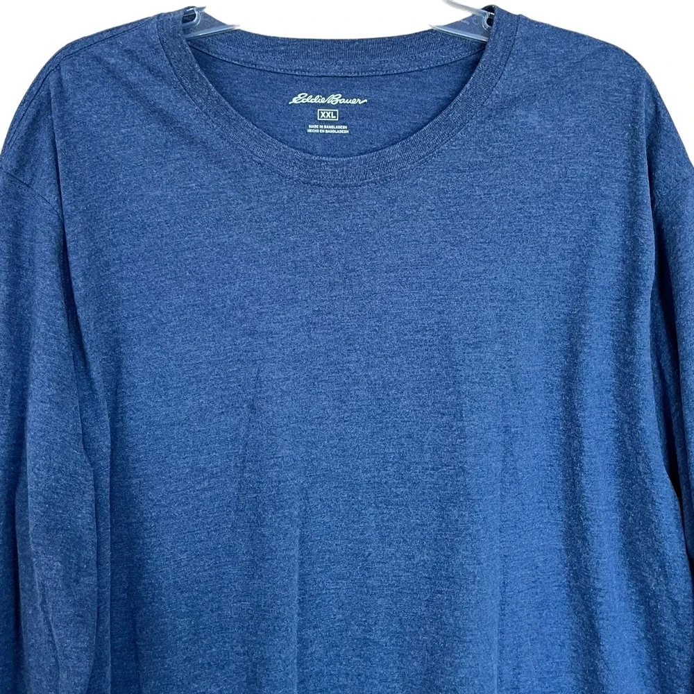 Eddie Bauer Long Sleeve Tshirt Adult XXL Blue Active Camping Fishing Workout